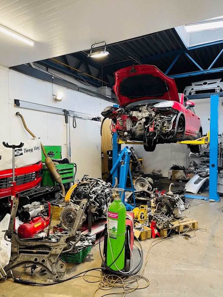 Mechanic working on a car