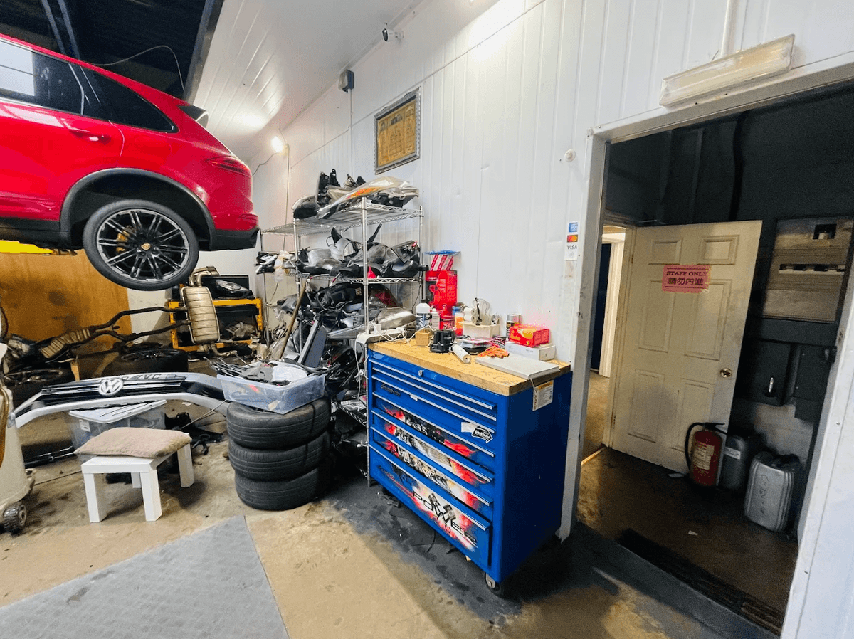 Mechanic working on a car